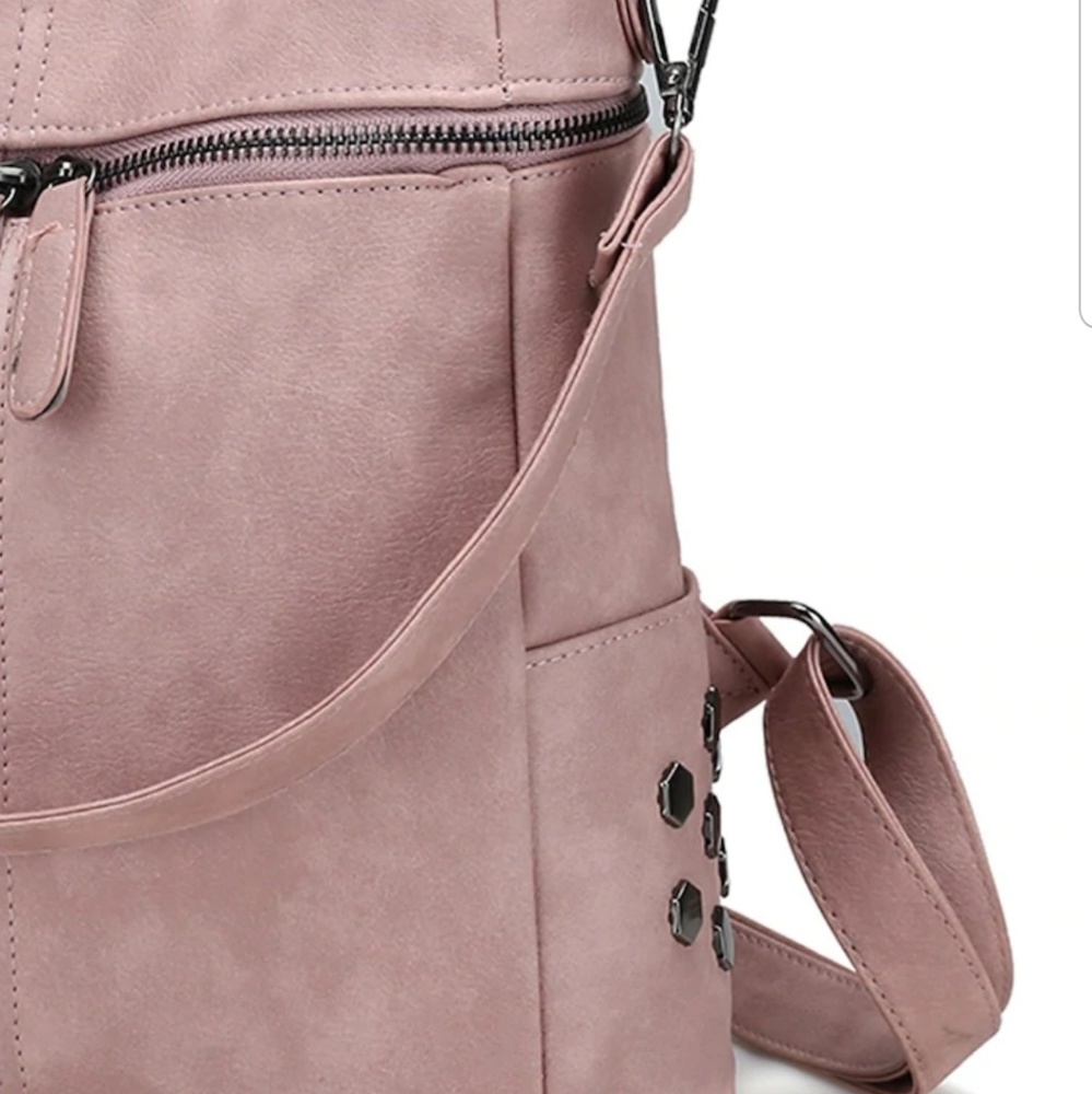 Blush Vegan Leather Mini Backpack - Picture 5 of 8